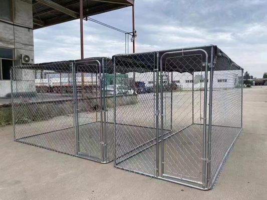 Hot Dipped Galvanized Dog Kennels 6FT Chain Link Dog Kennel Outdoor Run Cage