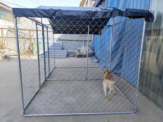 Chain Link Steel Dog Kennel Outdoor Enclosure Exercise Pen Run With Cover