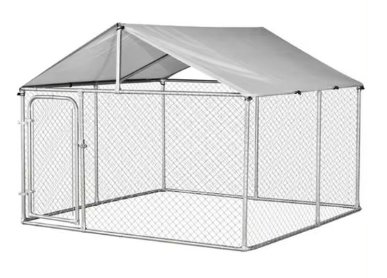 78"L X 78"W X 67"H Galvanized Welded Outdoor Large Dog Kennel With Secure Lock