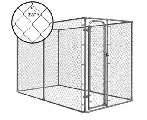 78"L X 78"W X 67"H Galvanized Welded Outdoor Large Dog Kennel With Secure Lock