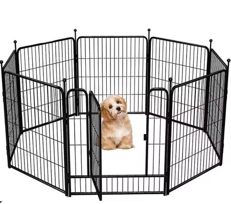6pcs Folding Portable Metal Dog Playpen Puppy Outdoor Fence Kennel