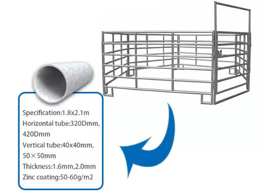 5 Rails Livestock Panel Fence Steel Horse And Cattle Fence Horse Sheep Stockyard
