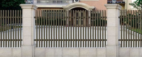 Black Pressed Spear Top Steel Fence , Galvanized Security Picket Fence