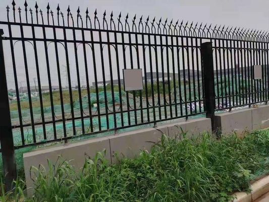 8x10FT Galvanized Metal Tubular Fencing Customized Black Security Fencing