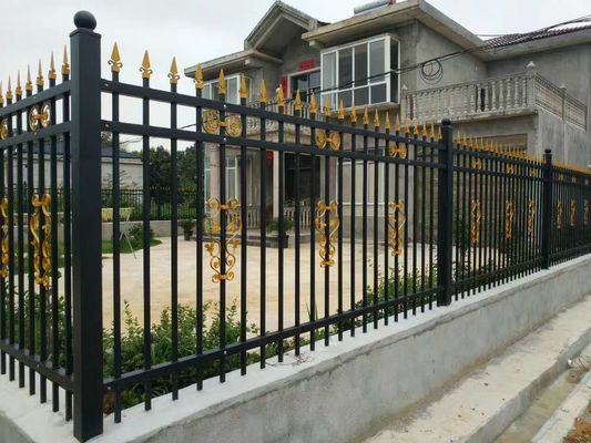 8x10FT Galvanized Metal Tubular Fencing Customized Black Security Fencing