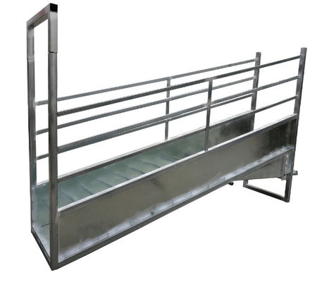 10' Height Adjustable Cattle Fence Panel Galvanized Cattle Loading Ramp With Sliding Gates