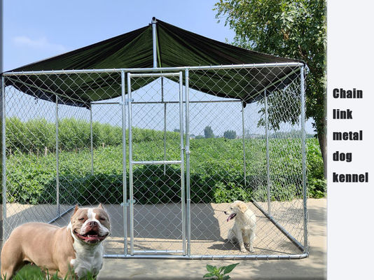 10x10x6ft Steel Dog Kennel Galvanized Chain Link Dog Run Kennel
