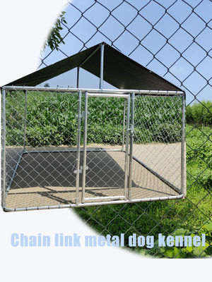 Chain Link Steel Dog Kennel 1.5M Height Galvanized Big Size Case For Animal