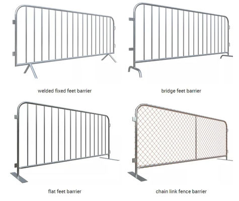 1.1x2.2M Heavy Duty Pedestrian Crowd Control Barriers Outdoor With Flat Feet
