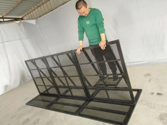 1.2M Aluminum Crowd Control Barricades Black Silvery Mojo Crowd Control Fence
