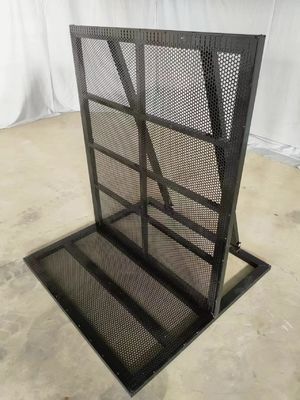 1.2M Aluminum Crowd Control Barricades Black Silvery Mojo Crowd Control Fence