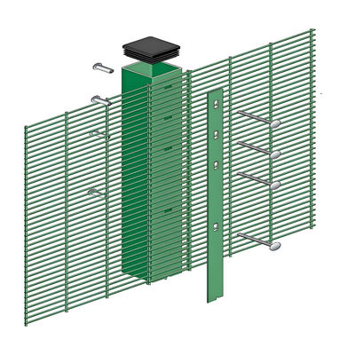 Galvanized High Security Welded Wire Mesh Fence 1.8M Anti Climb Fence With Spike