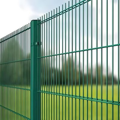 Powder Coated 2D Double Wire Fence Black 868 Mesh Fence Panel