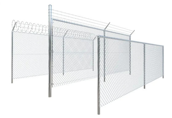 Galvanized Woven Cyclone Wire Mesh Chain Link Fence Panel 8 Ft For Garden