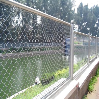 Galvanized Woven Cyclone Wire Mesh Chain Link Fence Panel 8 Ft For Garden