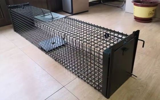 50cm Galvanized Large Cat Trap Cage Catch And Release Humane Animal Cage Trap