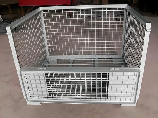 1000x1200mm Metal Steel Storage Welded Wire Mesh Pallet Cage Foldable Cage Container