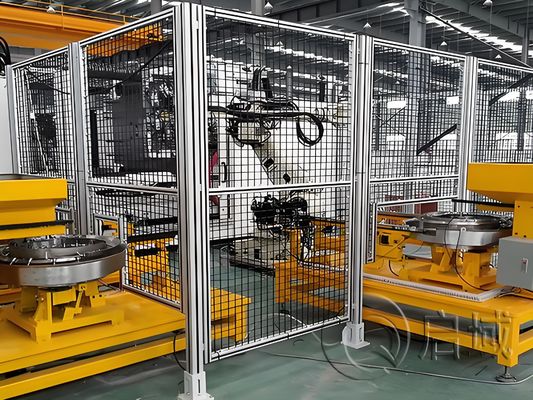 ISO9001 Robot Safety Fence 5FT Workshop Isolation Fence Mesh Metal Machine Guardrail