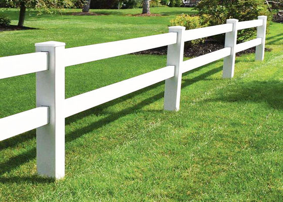 2 Rail Horse Pasture Fence Horticulture Anti Corrosion Vinyl Ranch Rail Fence