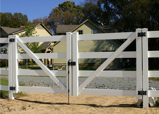 2 Rail Horse Pasture Fence Horticulture Anti Corrosion Vinyl Ranch Rail Fence