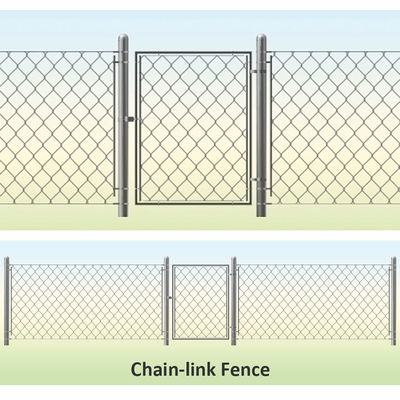 2M Waterproof Iron Metal Wire Mesh Fence Woven Chain Link Fence