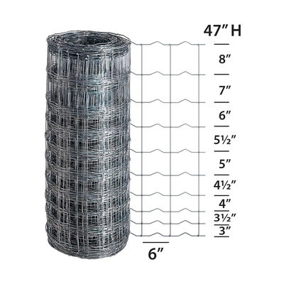 High Durable 4FT High Galvanized Iron Cattle Farm Fence Roll