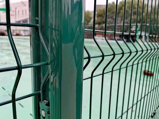 RAL6005 Color 3D Curved Metal Fence Security V Mesh Fencing 1.8M High