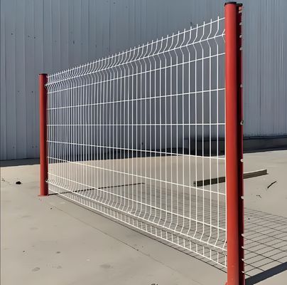 1.8M Pvc Coated V Bending Curved Wire Mesh Fence Garden Outdoor 3D Fence With Peach Shape Post