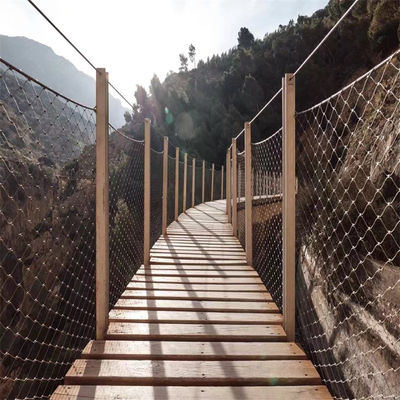 SS316 Woven Flexible Stainless Cable Mesh For Bird Aviary Zoo Enclosure Slope Protection