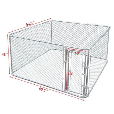 Outdoor Heavy Duty Wire Mesh Large Dog Cage Kennel With Waterproof Top And Sunshade For Farm Garden