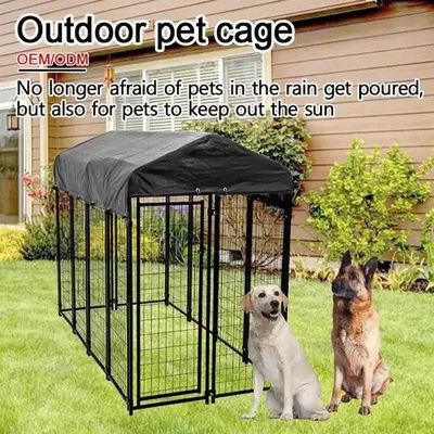 4ftx6ftx6ft Outdoor Dog Kennel Heavy Duty Dog Cage Pet House Galvanized Steel Fence Dog Playpen Puppy Exercise Pen