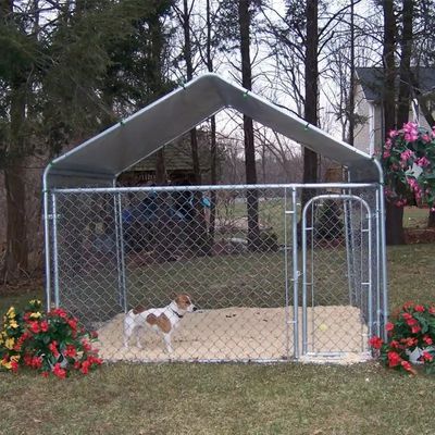 6FT Hot-Dipped Galvanized Diamond Steel Dog Kennel Outdoor Dog Playpen