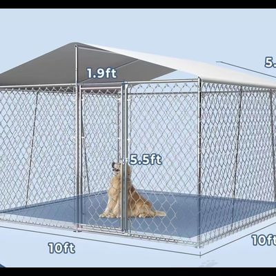 6FT Hot-Dipped Galvanized Diamond Steel Dog Kennel Outdoor Dog Playpen