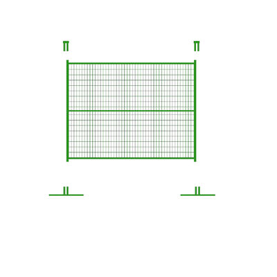 32mm Frame Galvanized Metal Australia Temporary Fence With 8x24in Base Plate And Square Feet