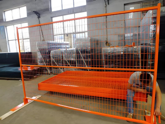 32mm Frame Galvanized Metal Australia Temporary Fence With 8x24in Base Plate And Square Feet