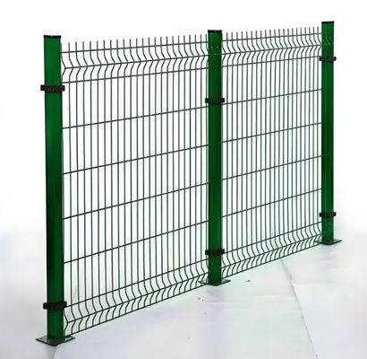 RAL6005 Color 3D Curved Metal Fence Security V Mesh Fencing 1.8M High