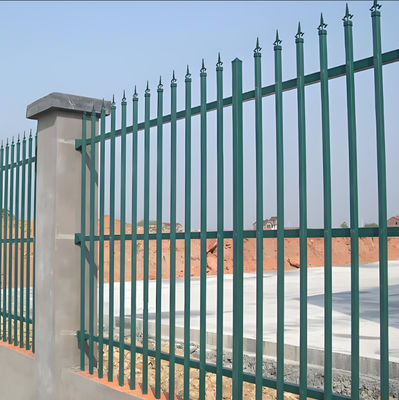 8ft Modern Metal Steel Picket Fence Black Square Tube For Residential Garden