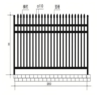 5ft Durable Rust-Resistant Tubular Steel Fence Modern Design For Enhanced Security And Longevity