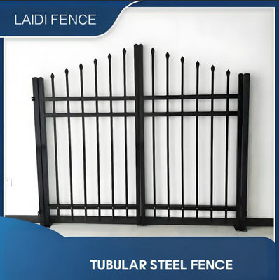 Weatherproof Easy Installation Black Tubular Steel Fencing System For Residential Use