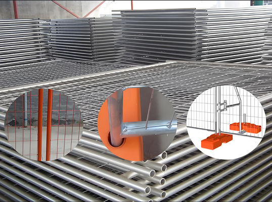 Silvery White Metal Temporary Fence For Agricultural Australia Standard