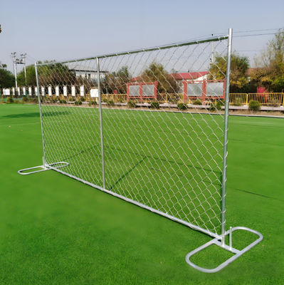 1.8m Galvanized Chain Link Temporary Fence Panel Quick Connect Clamps Anti Climb Mesh For Construction Sites