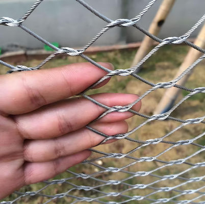 316L Plain Weave Knotless Stainless Steel Cable Rope Mesh With Ferrule Connection