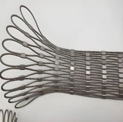 SS304 Stainless Steel Ferrule Flexible Zoo Wire Rope Net