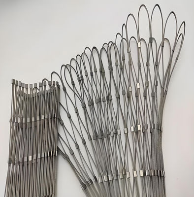High Strength Ferrule 7x7 Hole Stainless Steel Cable Rope Mesh Plain Weave Style