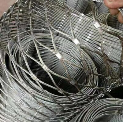 SS304 Stainless Steel Ferrule Flexible Zoo Wire Rope Net