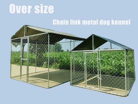 10x10x6ft Steel Dog Kennel Galvanized Chain Link Dog Run Kennel