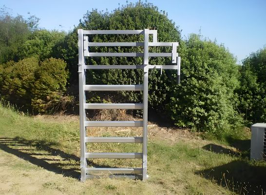 10' Height Adjustable Cattle Fence Panel Galvanized Cattle Loading Ramp With Sliding Gates