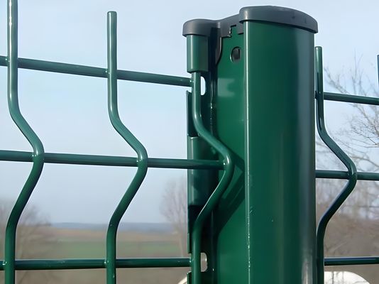 Dark Green 3D Bending Wire Mesh Fence , Garden Welded Wire Mesh Panel Fencing