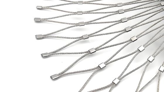 AISI SS316 Ferrule Diamond Stainless Steel Wire Rope Mesh Netting For Balustrade
