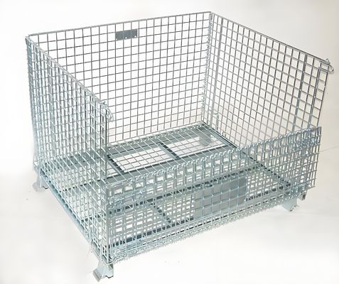 1000x1200mm Metal Steel Storage Welded Wire Mesh Pallet Cage Foldable Cage Container